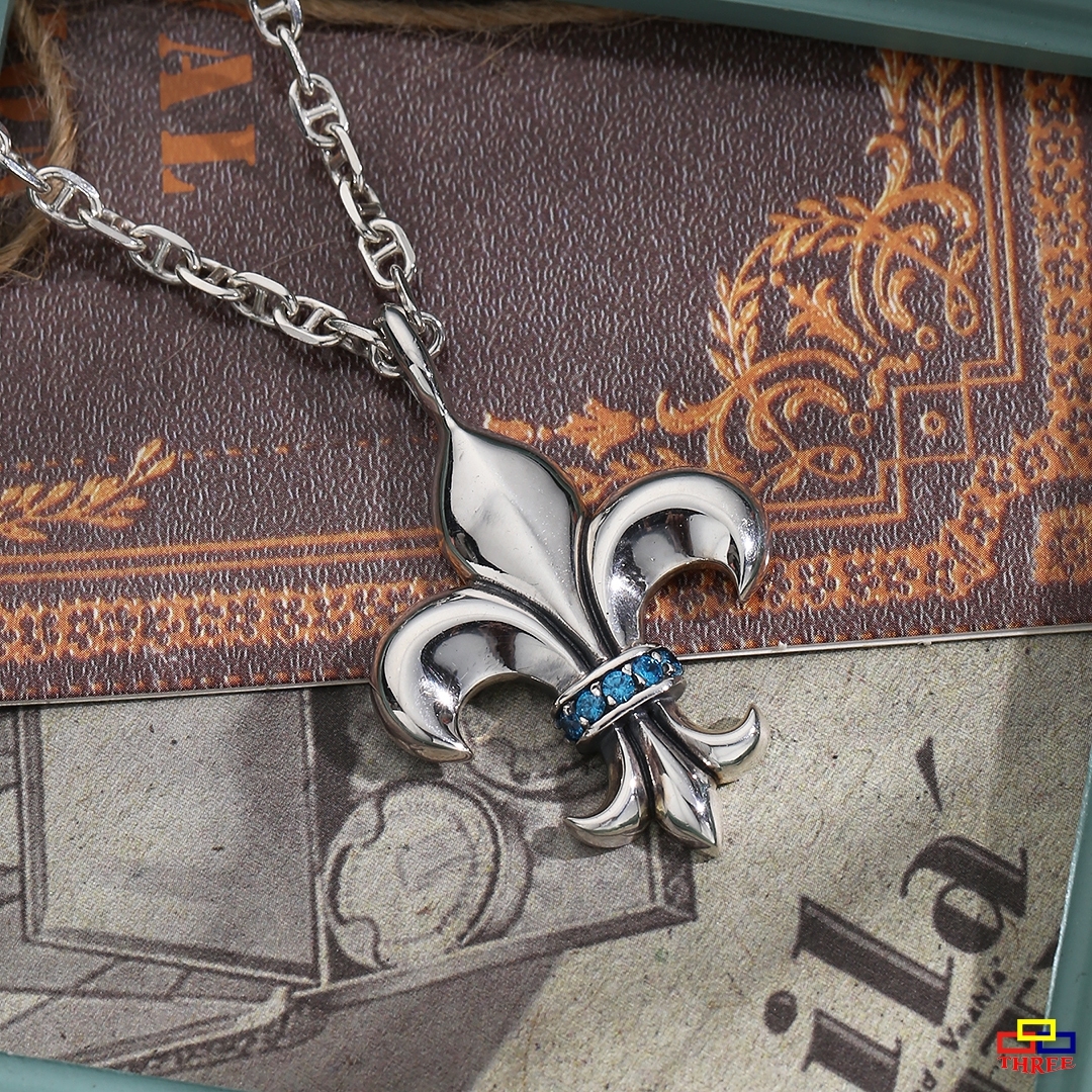 染付花鳥扁壺 紳士鳶尾花系列個性項鍊/個性飾品/項鍊－快速出貨